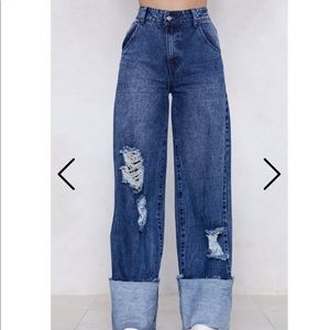 Highwaist wide leg ripped jeans